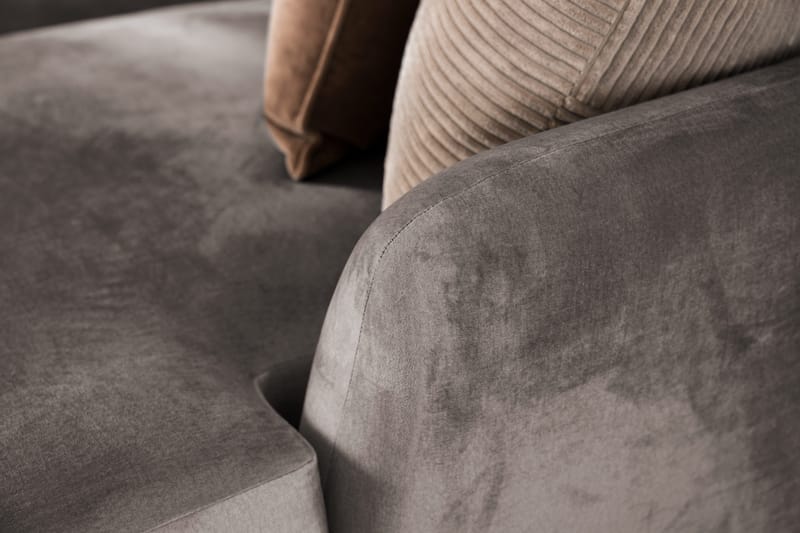 Trend 5-sits Högervänd L-formad Hörnsoffa med Divan i Sammet - Brun - Products - Möbler - Soffa - Hörnsoffa