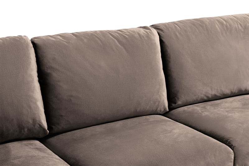 Trend 5-sits Högervänd L-formad Hörnsoffa med Divan i Sammet - Brun - Products - Möbler - Soffa - Hörnsoffa