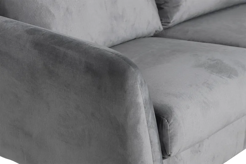Trend 5-sits Högervänd L-formad Hörnsoffa med Divan i Sammet - Ljusgrå - Products - Möbler - Soffa - Hörnsoffa