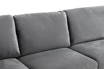 Trend 5-sits Högervänd L-formad Hörnsoffa med Divan i Sammet - Ljusgrå - Products - Möbler - Soffa - Hörnsoffa