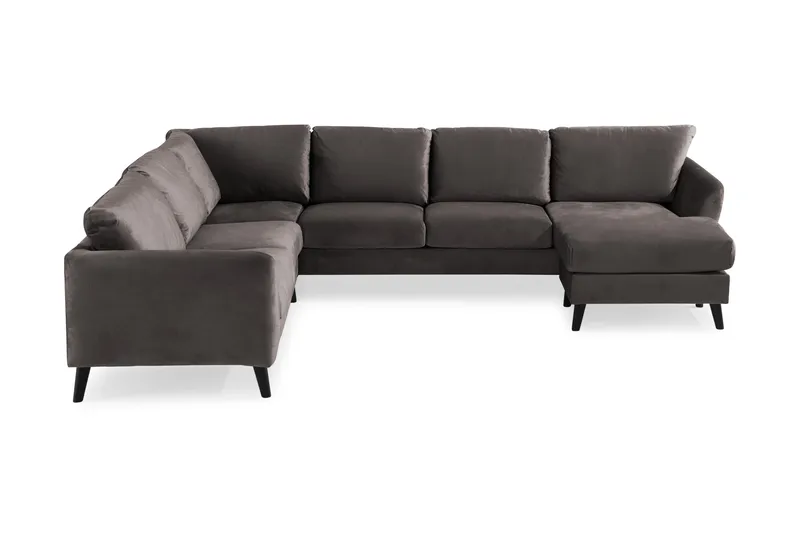 Trend 5-sits Högervänd L-formad Hörnsoffa med Divan i Sammet - Mörkgrå - Products - Möbler - Soffa - Hörnsoffa