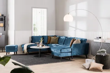 Trend 5-sits Vänstervänd U-formad Hörnsoffa med divan i Sammet - Blå - Products - Möbler - Soffa - Hörnsoffa