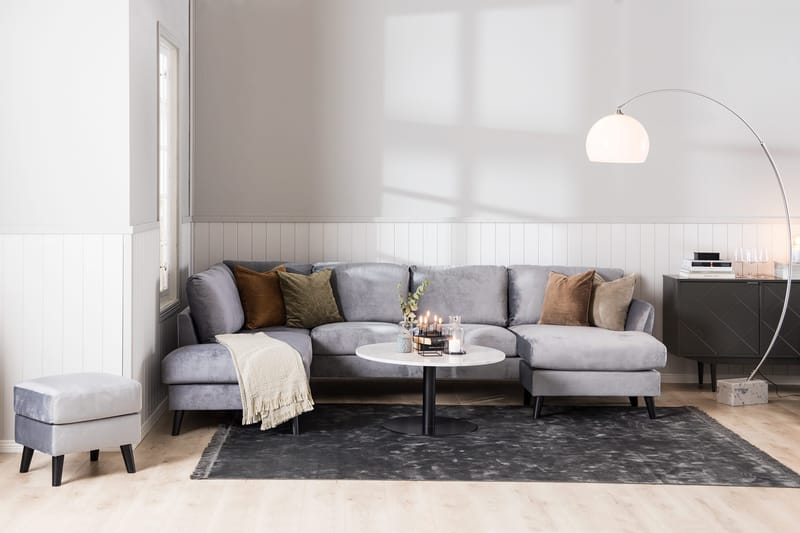 Trend 5-sits Vänstervänd U-formad Hörnsoffa med divan i Sammet - Ljusgrå - Products - Möbler - Soffa - Hörnsoffa