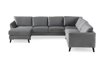 Trend 5-sits Vänstervänd U-formad Hörnsoffa med divan i Sammet - Ljusgrå - Products - Möbler - Soffa - Hörnsoffa