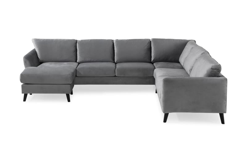 Trend 5-sits Vänstervänd U-formad Hörnsoffa med divan i Sammet - Ljusgrå - Products - Möbler - Soffa - Hörnsoffa