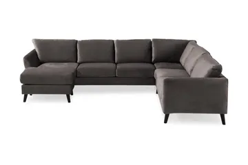 Trend 5-sits Vänstervänd U-formad Hörnsoffa med divan i Sammet - Mörkgrå - Products - Möbler - Soffa - Hörnsoffa