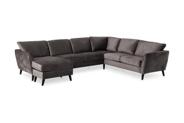 Trend 5-sits Vänstervänd U-formad Hörnsoffa med divan i Sammet - Mörkgrå - Products - Möbler - Soffa - Hörnsoffa