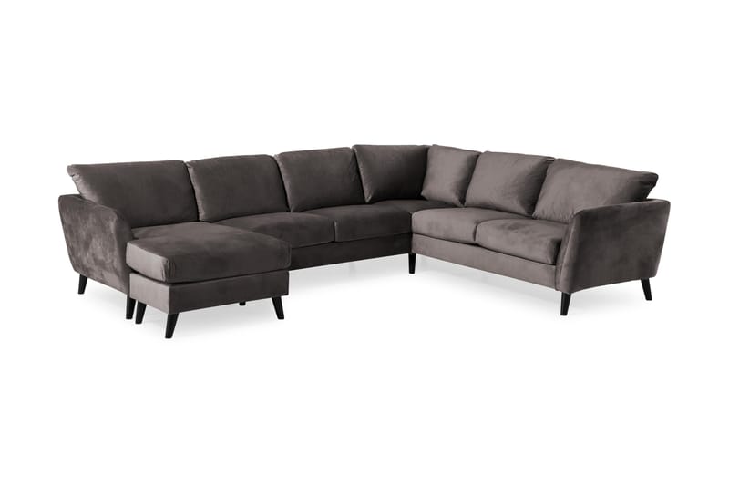 Trend 5-sits Vänstervänd U-formad Hörnsoffa med divan i Sammet - Mörkgrå - Products - Möbler - Soffa - Hörnsoffa