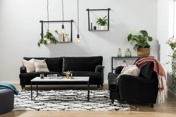 Howard Classic 2-sits Svängd Sammetssoffa - Svart - Products - Möbler - Soffa - Sammetssoffa