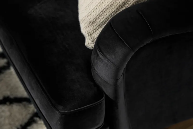 Howard Classic 2-sits Svängd Sammetssoffa - Svart - Products - Möbler - Soffa - Sammetssoffa