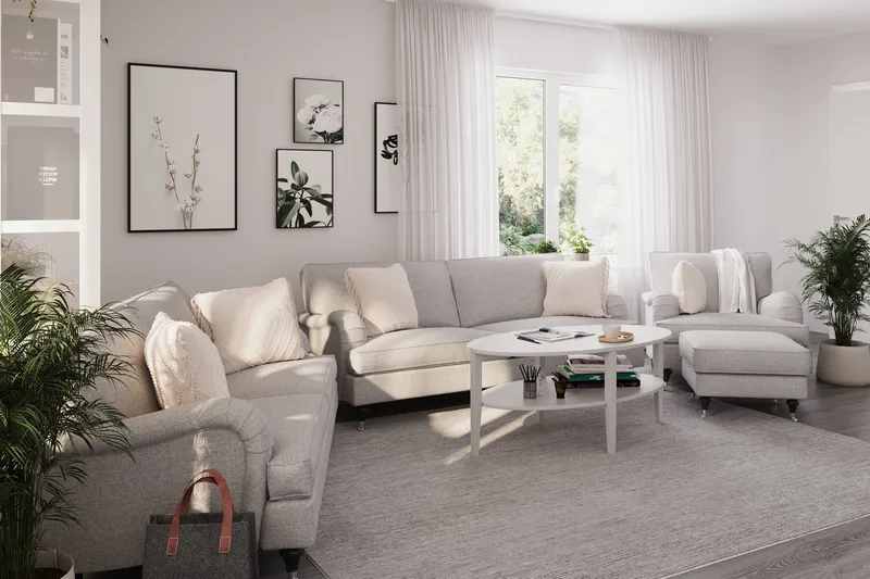 Howard Classic 3-sits Tygsoffa - Grå - Products - Möbler - Soffa - 3 sits soffa