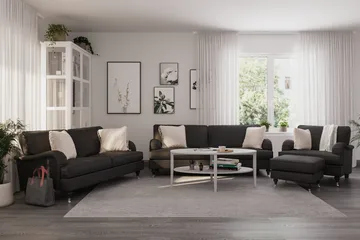 Howard Classic 3-sits Tygsoffa - Mörkgrå - Products - Möbler - Soffa - 3 sits soffa