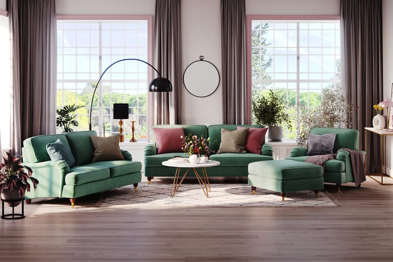 Howard Lyx 2-sits Sammetssoffa - Mörkgrön - Products - Möbler - Soffa - Sammetssoffa