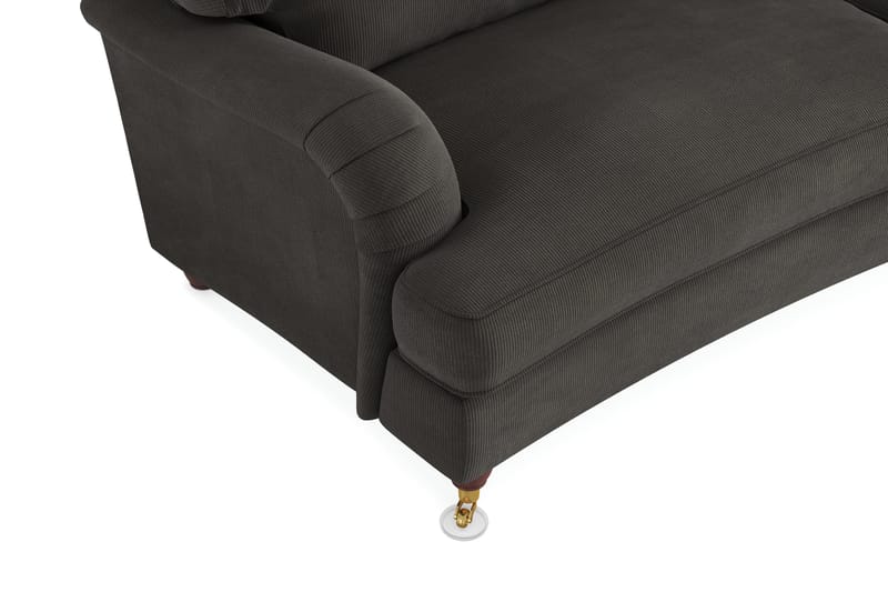 Howard Lyx 3-sits Svängd Manchestersoffa - Mörkgrå - Products - Möbler - Soffa - 3 sits soffa
