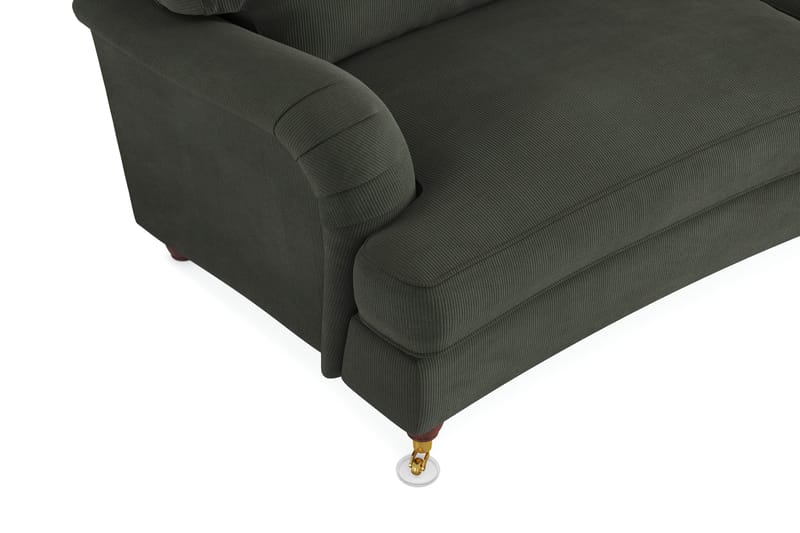 Howard Lyx 3-sits Svängd Manchestersoffa - Mörkgrön - Products - Möbler - Soffa - 3 sits soffa