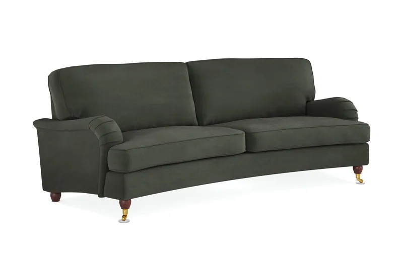 Howard Lyx 3-sits Svängd Manchestersoffa - Mörkgrön - Products - Möbler - Soffa - 3 sits soffa