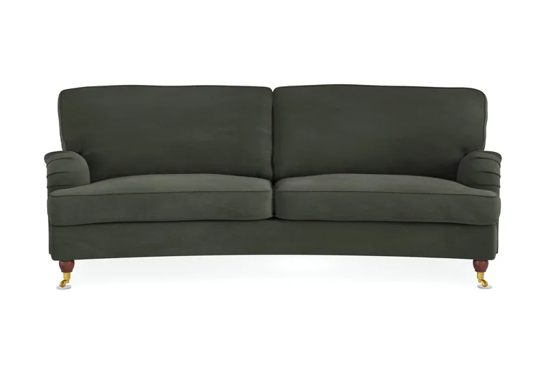Howard Lyx 3-sits Svängd Manchestersoffa - Mörkgrön - Products - Möbler - Soffa - 3 sits soffa