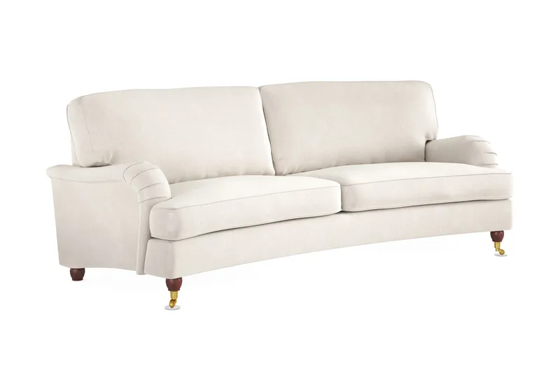 Howard Lyx 3-sits Svängd Sammetssoffa - Krämvit - Products - Möbler - Soffa - 3 sits soffa