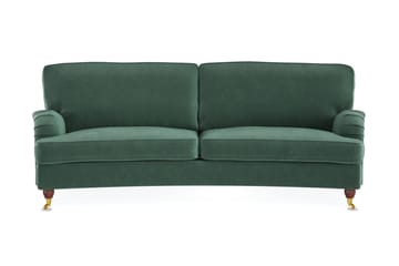 Howard Lyx 3-sits Svängd Sammetssoffa - Mörkgrön - Products - Möbler - Soffa - 3 sits soffa