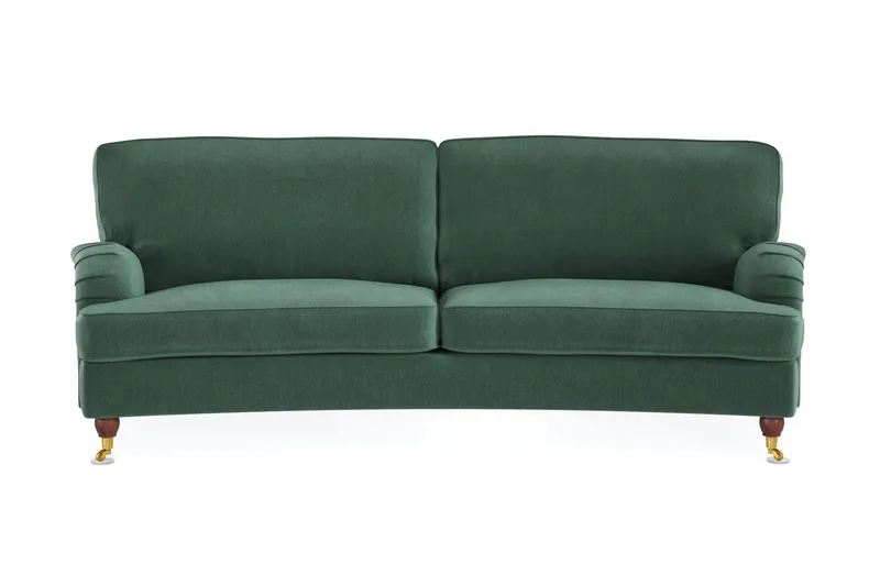 Howard Lyx 3-sits Svängd Sammetssoffa - Mörkgrön - Products - Möbler - Soffa - 3 sits soffa