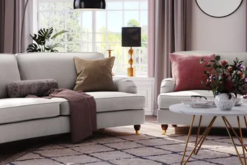 Howard Lyx 3-sits Svängd Tygsoffa - Ljusgrå - Products - Möbler - Soffa - 3 sits soffa