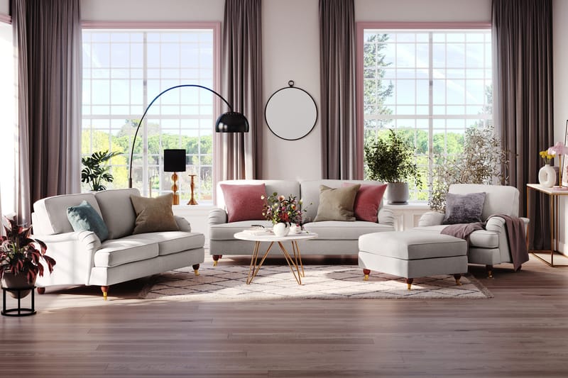 Howard Lyx 3-sits Tygsoffa - Ljusgrå - Products - Möbler - Soffa - 3 sits soffa