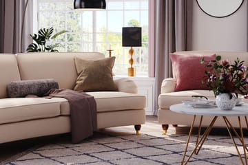 Howard Lyx 4-sits Svängd Manchestersoffa - Beige - Products - Möbler - Soffa - Howardsoffa