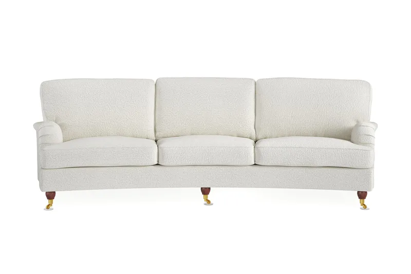 Howard Lyx 4-sits Svängd Soffa i Bouclé - Vit - Products - Möbler - Soffa - Howardsoffa