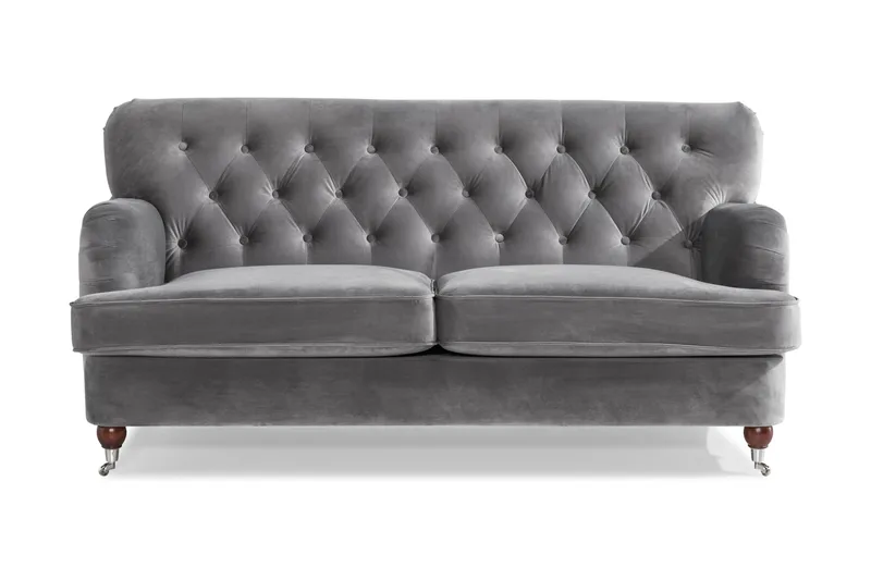 Howard Riviera 2-sits Sammetssoffa - Ljusgrå - Products - Möbler - Soffa - Sammetssoffa