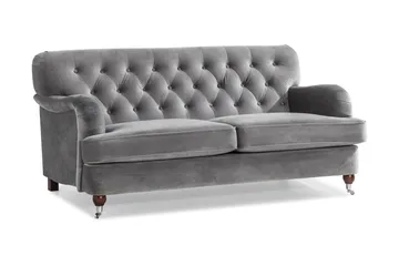 Howard Riviera 2-sits Sammetssoffa - Ljusgrå - Products - Möbler - Soffa - Sammetssoffa