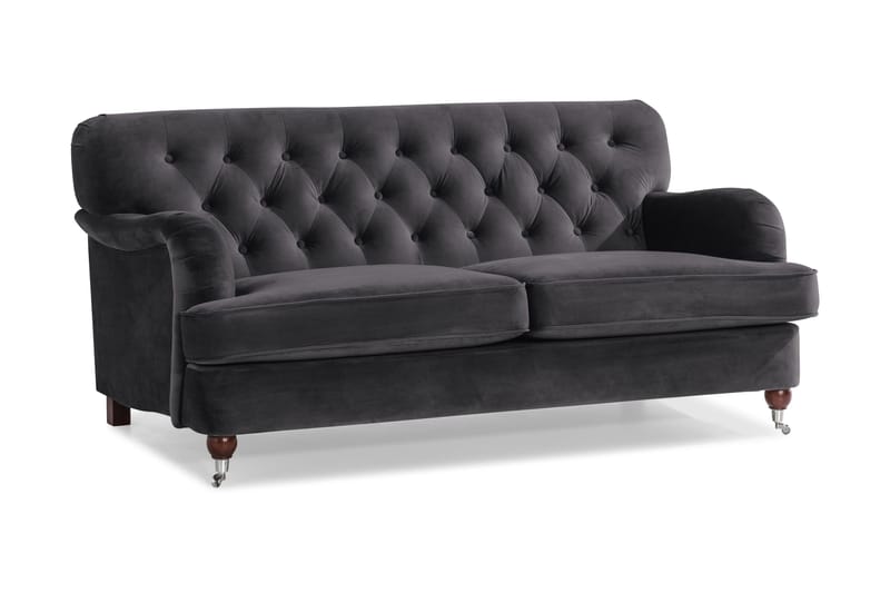 Howard Riviera 2-sits Sammetssoffa - Mörkgrå - Products - Möbler - Soffa - Sammetssoffa