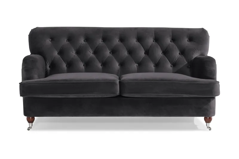 Howard Riviera 2-sits Sammetssoffa - Mörkgrå - Products - Möbler - Soffa - Sammetssoffa