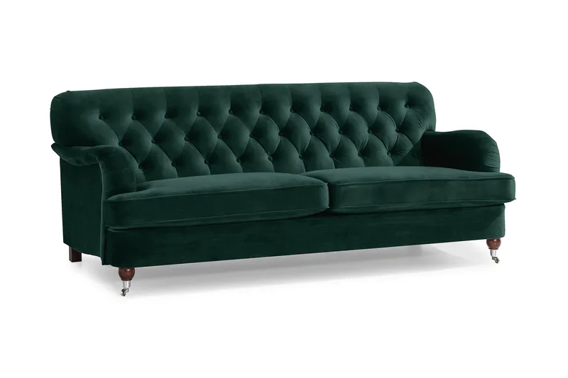 Howard Riviera 3-sits Sammetssoffa - Grön - Products - Möbler - Soffa - 3 sits soffa