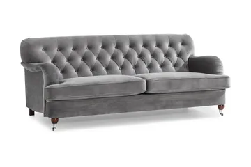 Howard Riviera 3-sits Sammetssoffa - Ljusgrå - Products - Möbler - Soffa - 3 sits soffa
