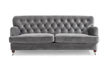 Howard Riviera 3-sits Sammetssoffa - Ljusgrå - Products - Möbler - Soffa - 3 sits soffa
