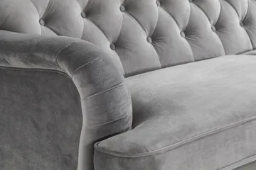 Howard Riviera 3-sits Sammetssoffa - Ljusgrå - Products - Möbler - Soffa - 3 sits soffa