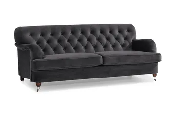Howard Riviera 3-sits Sammetssoffa - Mörkgrå - Products - Möbler - Soffa - 3 sits soffa