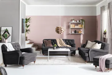Howard Riviera 3-sits Sammetssoffa - Mörkgrå - Products - Möbler - Soffa - 3 sits soffa