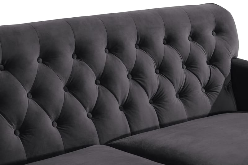 Howard Riviera 3-sits Sammetssoffa - Mörkgrå - Products - Möbler - Soffa - 3 sits soffa