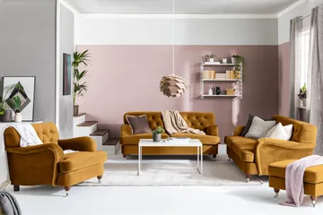 Howard Riviera 3-sits Sammetssoffa - Mörkgul - Products - Möbler - Soffa - 3 sits soffa