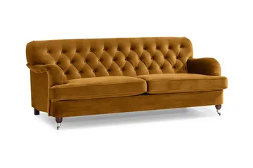 Howard Riviera 3-sits Sammetssoffa - Mörkgul - Products - Möbler - Soffa - 3 sits soffa