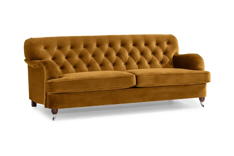 Howard Riviera 3-sits Sammetssoffa - Mörkgul - Products - Möbler - Soffa - 3 sits soffa