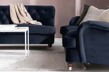 Howard Riviera 3-sits Svängd Sammetssoffa - Blå - Products - Möbler - Soffa - 3 sits soffa