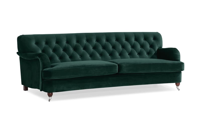 Howard Riviera 3-sits Svängd Sammetssoffa - Grön - Products - Möbler - Soffa - 3 sits soffa