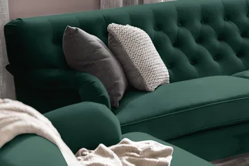Howard Riviera 3-sits Svängd Sammetssoffa - Grön - Products - Möbler - Soffa - 3 sits soffa