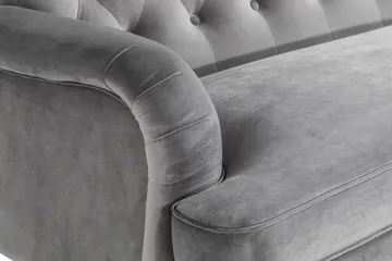 Howard Riviera 3-sits Svängd Sammetssoffa - Ljusgrå - Products - Möbler - Soffa - 3 sits soffa
