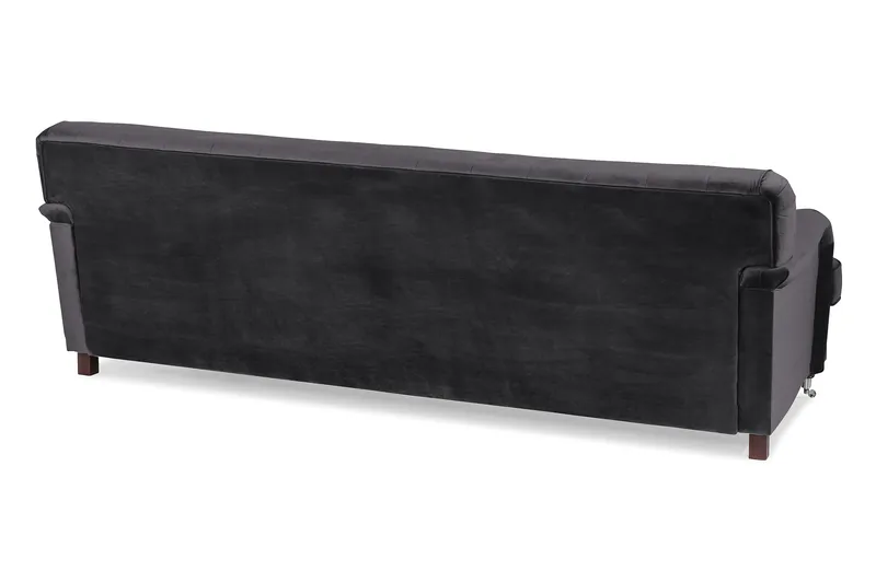 Howard Riviera 3-sits Svängd Sammetssoffa - Mörkgrå - Products - Möbler - Soffa - 3 sits soffa