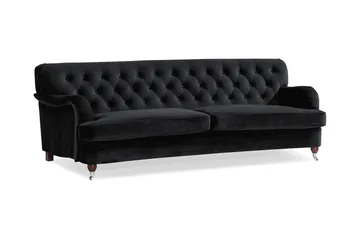 Howard Riviera 3-sits Svängd Sammetssoffa - Svart - Products - Möbler - Soffa - 3 sits soffa