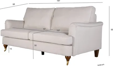 Howard Watford Deluxe soffa 2-sits - Beige tyg - Beige - Products - Möbler - Soffa - Howardsoffa