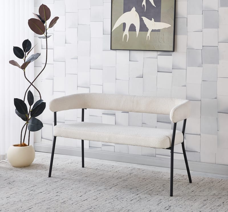 Kökssoffa Wilma i Bouclè - Beige - Products - Möbler - Soffa - Kökssoffa & pinnsoffa